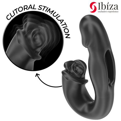 IBIZA - VIBRATORE ROSE EFFETTO FLICKING E STIMOLATORE DEL CLITORIDE