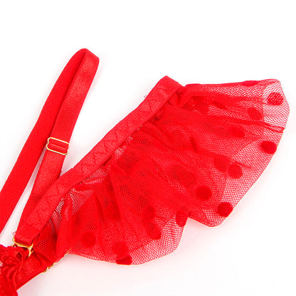 SUBBLIME - 957513 COMPLETO REGGISENO E GIARRETTIERA IN PIZZO ROSSO L/XL