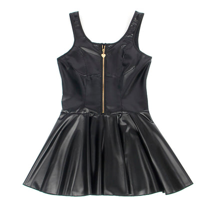 SUBBLIME - 957674 ABITO IN PELLE CON ZIP CUORE NERO L/XL