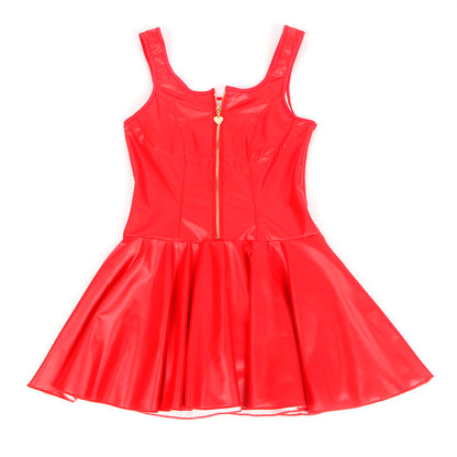 SUBBLIME - 957681 ABITO IN PELLE CON ZIP CUORE ROSSO S/M
