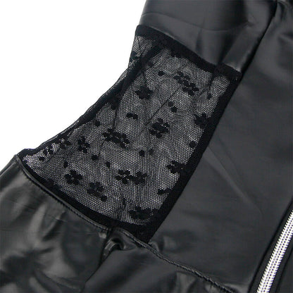 SUBBLIME - 957704 ABITO IN PELLE CON CERNIERA IN PIZZO NERO S/M