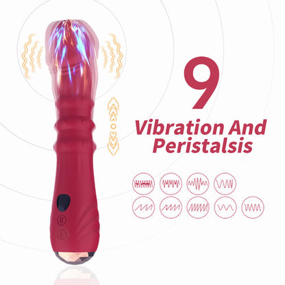 ARMONY - DILDO VIBRATORE STIMOLATORE PUNTO A TERMOREGOLABILE ROSSO