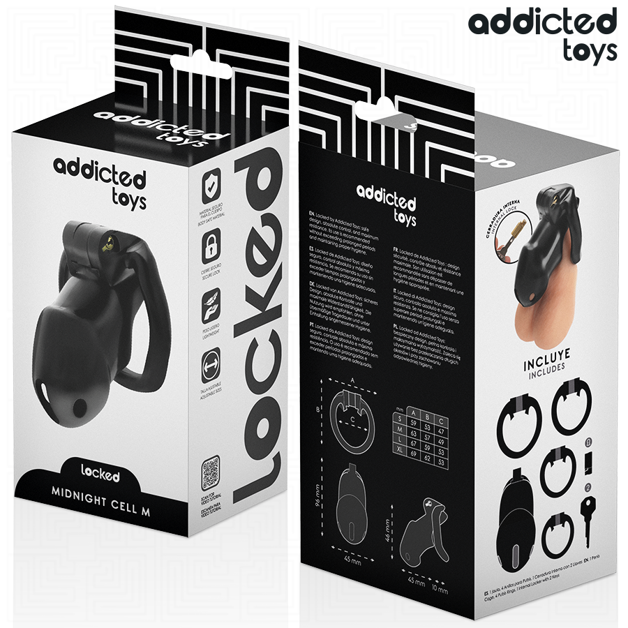 ADDICTED TOYS LOCKED - MINDNIGHT CELL GABBIA PER PENE TAGLIA M