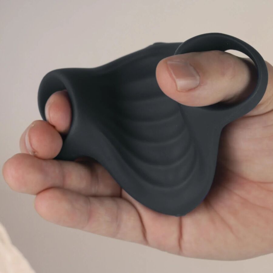 ROCKS-OFF - VIBRATORE FLESSIBILE PALM BLACK MASTURBATOR