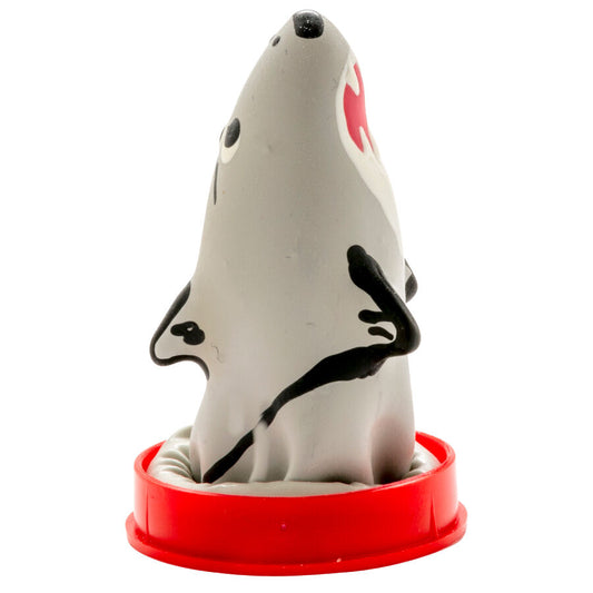 CONDOMERIE - PRESERVATIVI NOVITÀ DIPINTI A MANO MODELLO SHARK 1