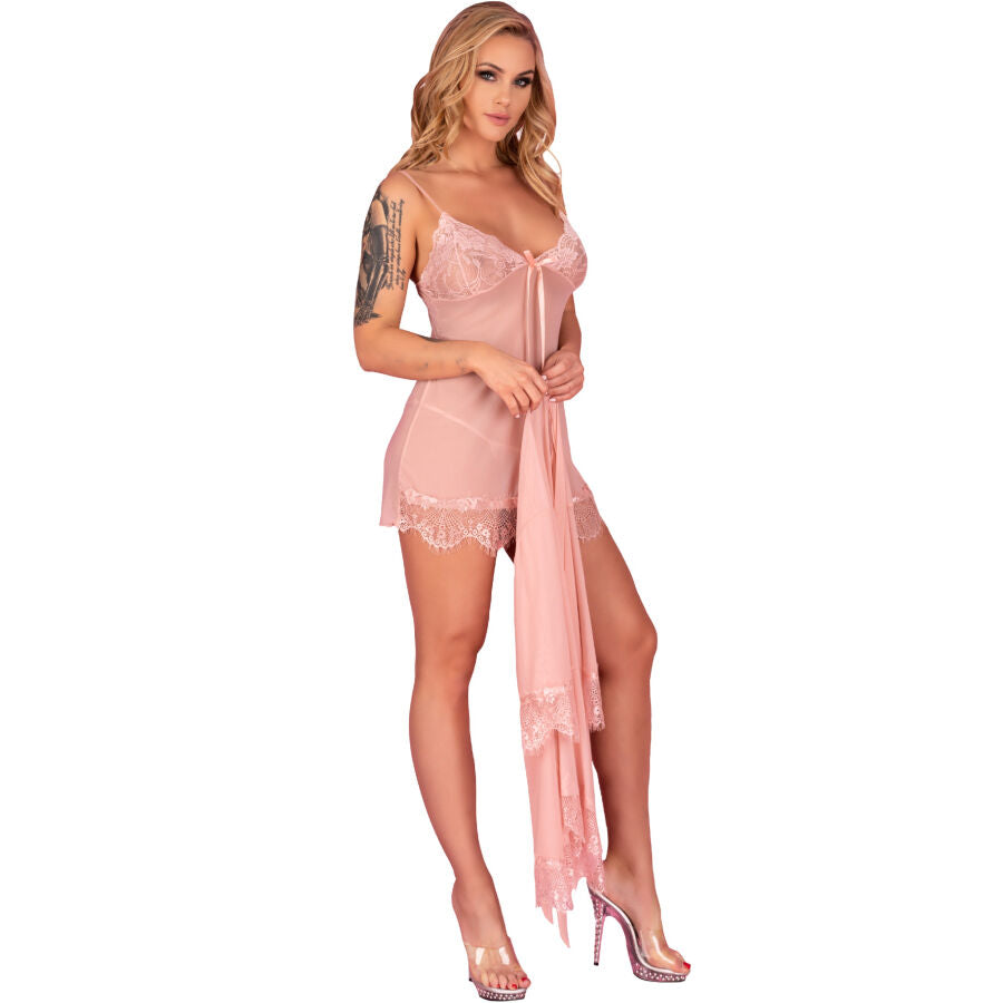 LIVCO CORSETTI FASHION - HYEONA 1710 BABYDOLL + PERIZOMA ROSA L