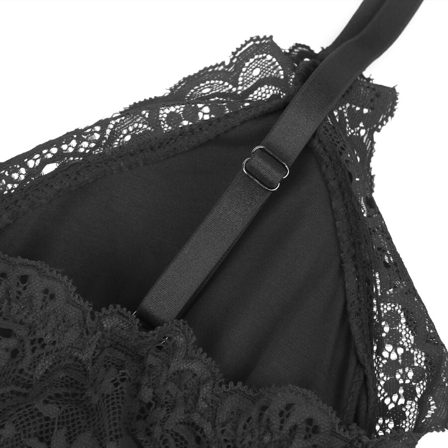SUBBLIME - ORSACCHIOTTO CON DETTAGLI IN PIZZO FLOREALE NERO S/M