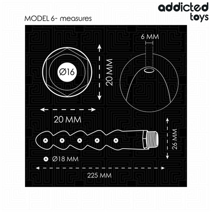 ADDICTED TOYS - PULITORE ANALE CON ADATTATORE UNIVERSALE MODELLO 6