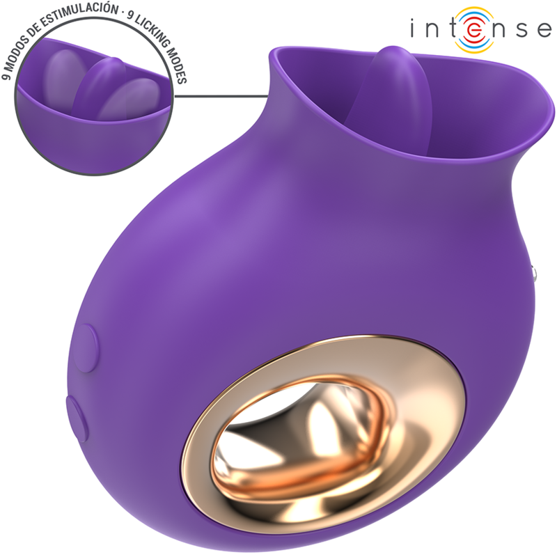 INTENSE - STIMOLATORE CLITORIDEO TULI 9 VIBRAZIONI E 9 OSCILLAZIONI VIOLA