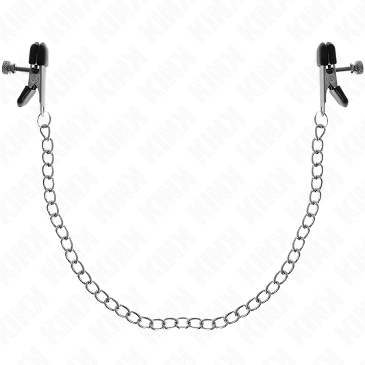 KINK - MORSETTI PER CAPEZZOLI A CATENA PIATTA ARGENTO 34 CM