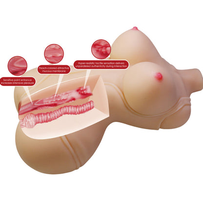 CRAZY BULL - DIANA TORSO FEMMINILE REALISTICO VAGINA E ANALE 5 KG