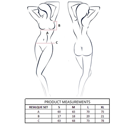 PASSION - RESILQUE REGGISENO + PERIZOMA NERO L/XL