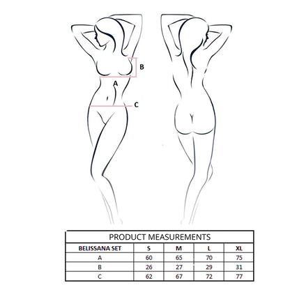 PASSION - BELISSANA REGGISENO + PERIZOMA NERO L/XL