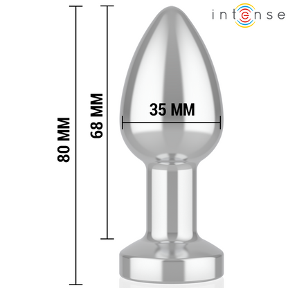 INTENSE - PLUG ANALE VIBRANTE IN METALLO CON LUCI LED E TELECOMANDO - TAGLIA S