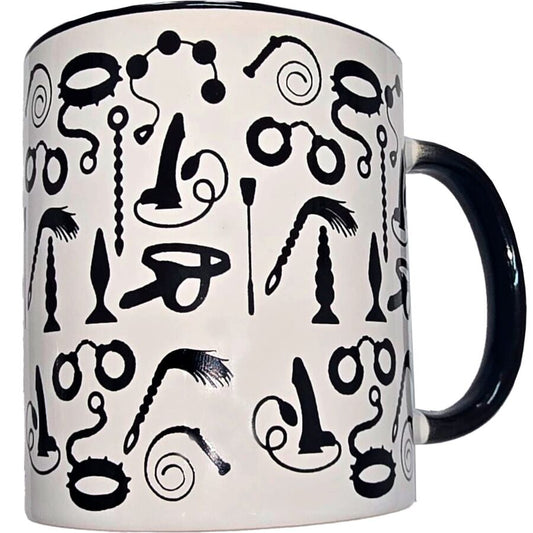 DIABLO PICANTE - TAZZA BONDAGE BIANCA CON MANICO NERO 370 ML