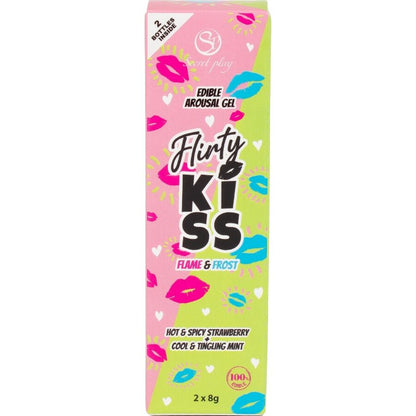 SECRETPLAY - GEL PER BACI CIVATRICI CON EFFETTI SESSUALI ORALI FRAGOLA E MENTA 2 x 8 GR