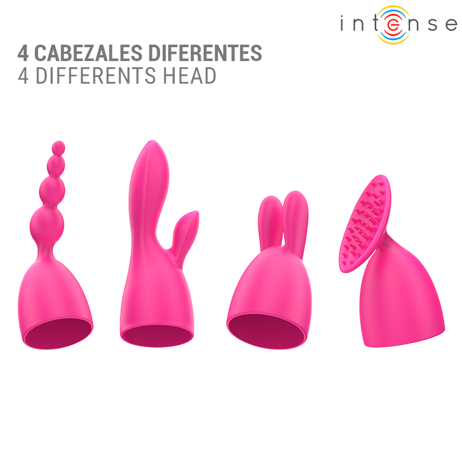 INTENSE - VIBRATORE CHER CON 20 MODALITÀ E TESTINE INTERCAMBIABILI
