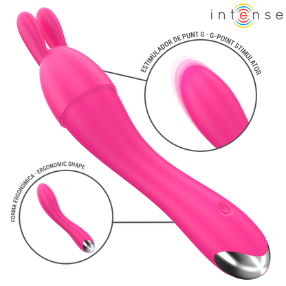 INTENSE - VIBRATORE CHER CON 20 MODALITÀ E TESTINE INTERCAMBIABILI