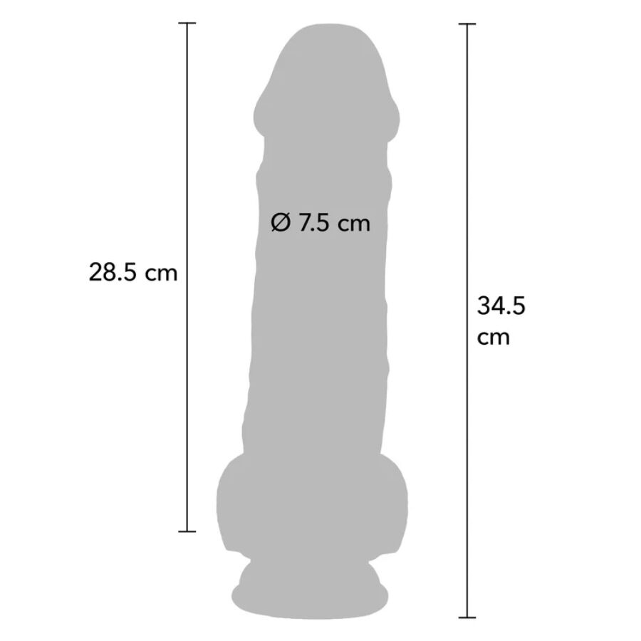 GET REAL - PENE REALISTICO DELUXE CON TESTICOLI EXTRA SPESSI 34,5 CM