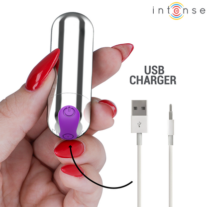 INTENSE - KAREN MINI PROIETTILE VIBRANTE RICARICABILE ARGENTO