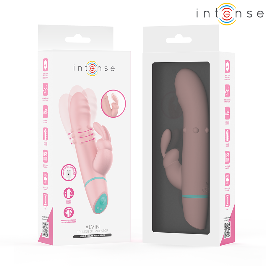 INTENSE - STIMOLATORE E VIBRATORE ROTANTE ALVIN RABBIT + OSCILLANTE