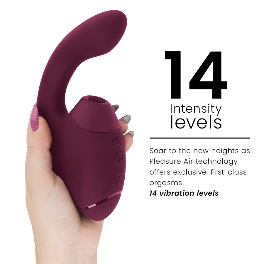 WOMANIZER - DUO NEXT STIMOLATORE DOPPIO CLITORIDEO E PUNTO G ROSA SCURO