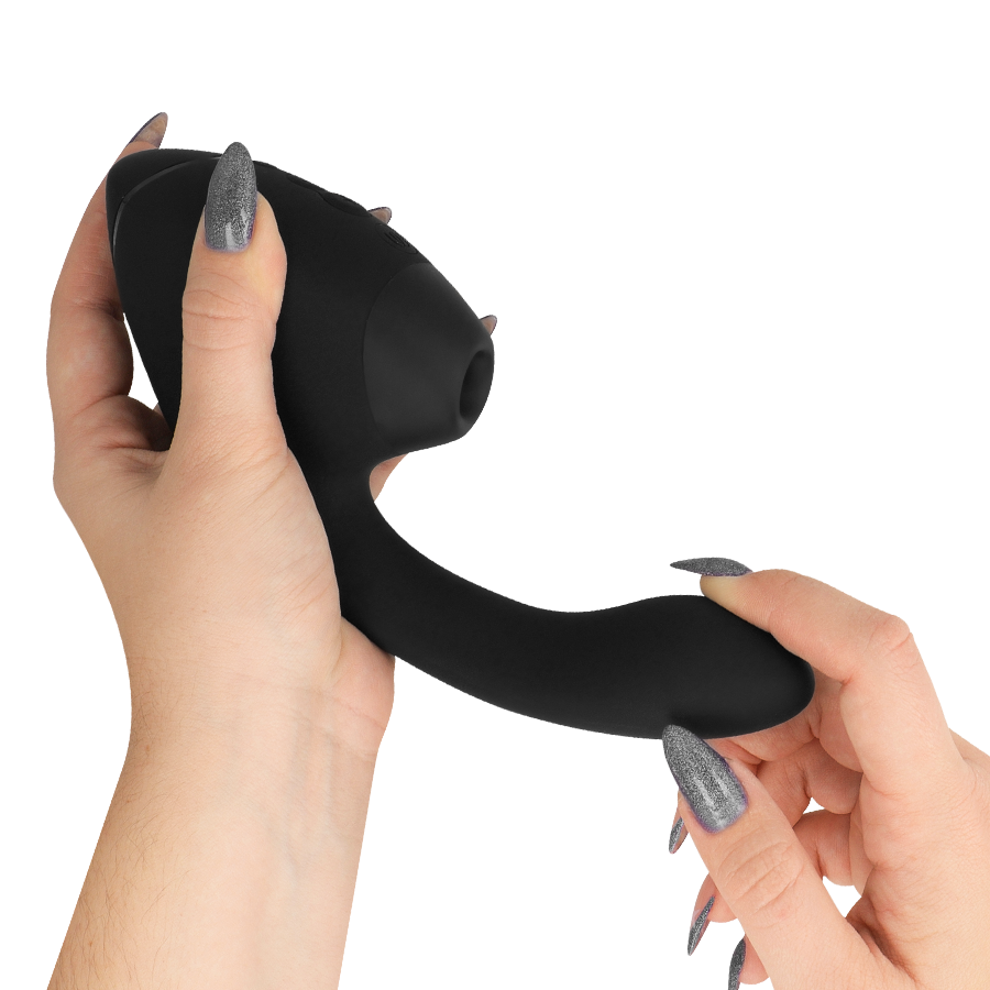 WOMANIZER - DUO NEXT STIMOLATORE DOPPIO CLITORIDEO E PUNTO G NERO