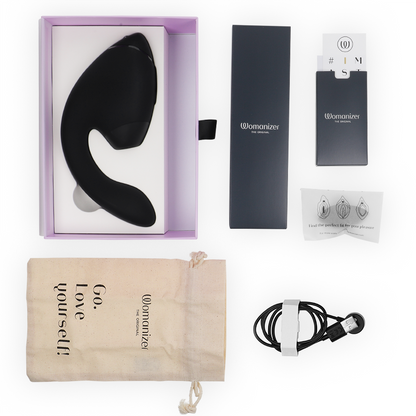 WOMANIZER - DUO NEXT STIMOLATORE DOPPIO CLITORIDEO E PUNTO G NERO