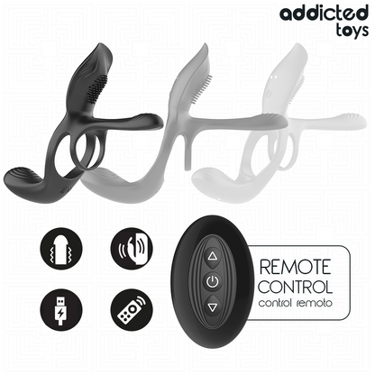 ADDICTED TOYS - DOPPIO ANELLO PER PENE CON STIMOLATORE CLITORIDEO