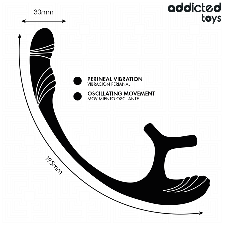 ADDICTED TOYS - PLUG ANALE CON VIBRAZIONE E OSCILLAZIONE A 360º E STIMOLATORE DEI TESTICOLI