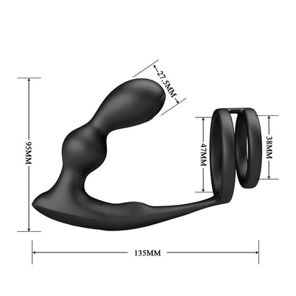 MR PLAY - PLUG ANALE VIBRANTE CON ANELLO PER PENE E TELECOMANDO