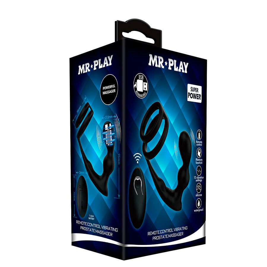 MR PLAY - PLUG ANALE VIBRANTE CON ANELLO PER PENE E TELECOMANDO