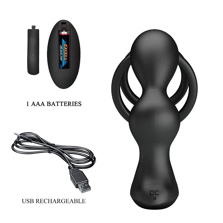 MR PLAY - PLUG ANALE VIBRANTE CON ANELLO PER PENE E TELECOMANDO