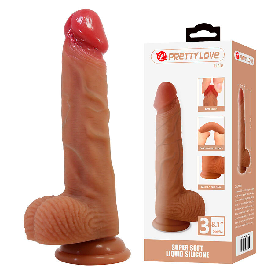 PRETTY LOVE - LISLE DILDO REALISTICO CON VENTOSA 20,6 CM -Ø- 4,2 CM