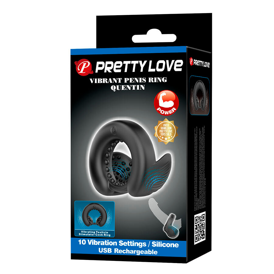 PRETTY LOVE - QUENTIN ANELLO PER PENE CON STIMOLATORE TESTICOLARE