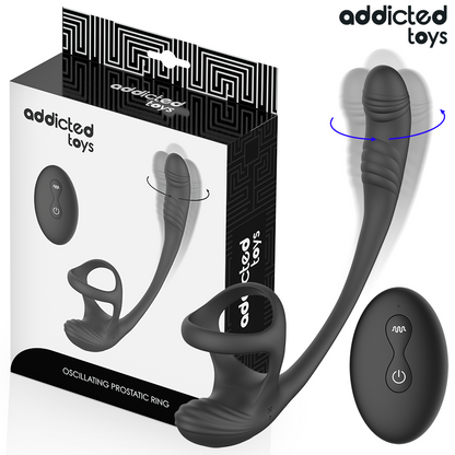 ADDICTED TOYS - PLUG ANALE CON VIBRAZIONE E OSCILLAZIONE A 360º E STIMOLATORE DEI TESTICOLI