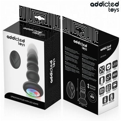 ADDICTED TOYS - TAPPO ANALE ROTANTE E VIBRANTE, LUCE LED, TELECOMANDO