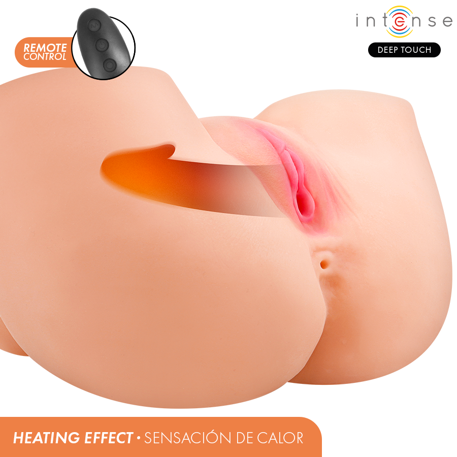 INTENSE DEEP TOUCH - MASTURBATORE VAGINALE GINGER CON EFFETTI DI ASPIRAZIONE, CALORE, VIBRAZIONE E VOCALE CON TELECOMANDO 5,3 KG