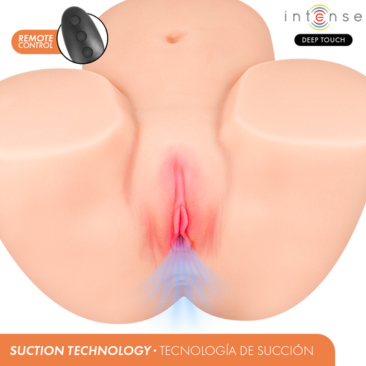 INTENSE DEEP TOUCH - MASTURBATORE VAGINALE GINGER CON EFFETTI DI ASPIRAZIONE, CALORE, VIBRAZIONE E VOCALE CON TELECOMANDO 5,3 KG
