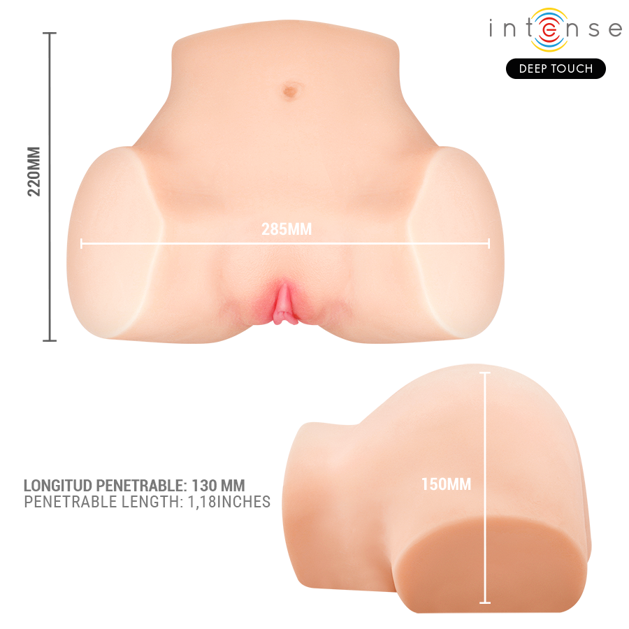 INTENSE DEEP TOUCH - NICOLE MASTURBATORE VAGINALE CON EFFETTI DI ASPIRAZIONE, CALORE, VIBRAZIONE E VOCALE CON TELECOMANDO 5,3 KG
