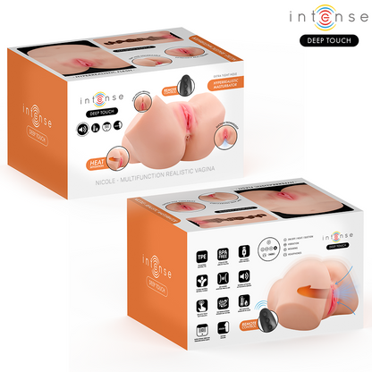 INTENSE DEEP TOUCH - NICOLE MASTURBATORE VAGINALE CON EFFETTI DI ASPIRAZIONE, CALORE, VIBRAZIONE E VOCALE CON TELECOMANDO 5,3 KG