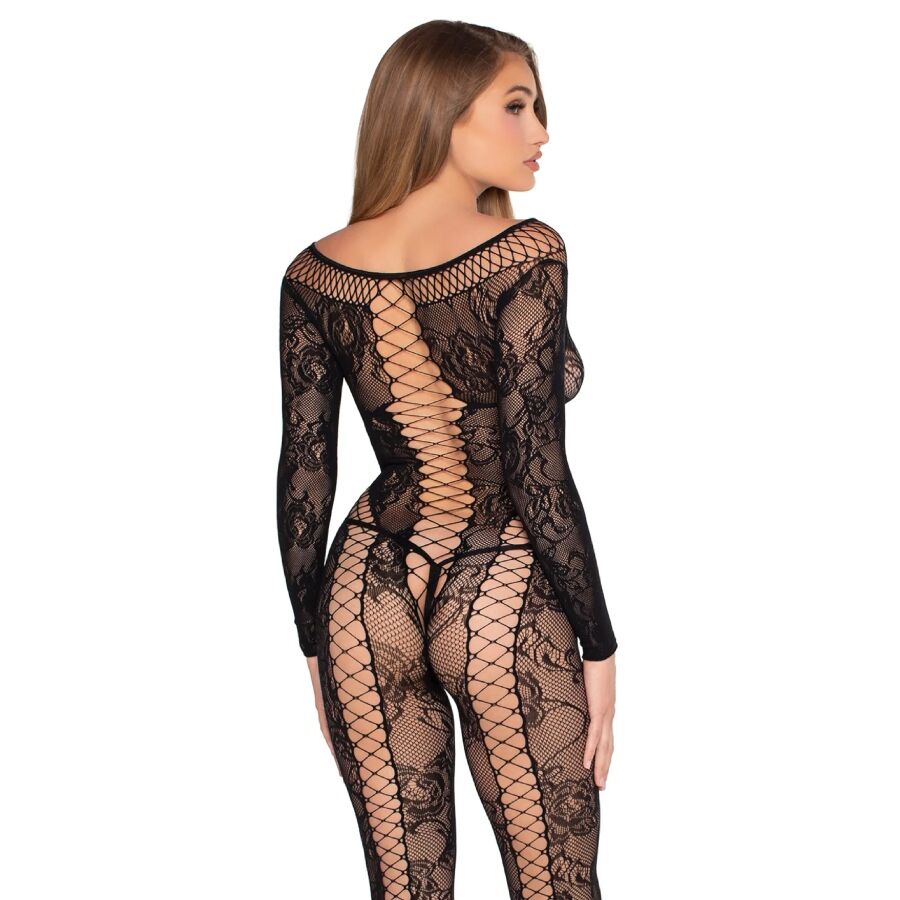 LEG AVENUE - 89369 TUTA IN RETE E PIZZO NERA - TAGLIA UNICA