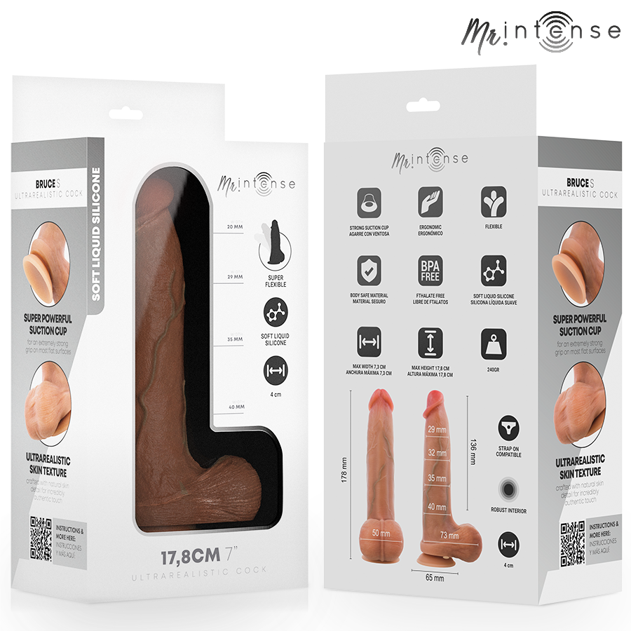 MR INTENSE - BRUCE S CAZZO ULTRA-REALISTICO CON TESTICOLI 17,8 CM -Ø- 4 CM