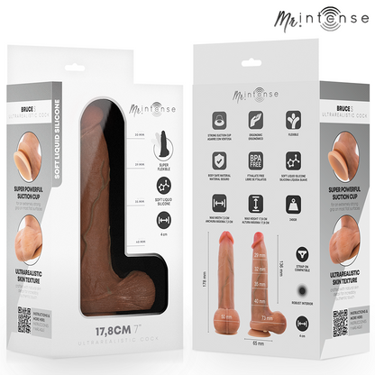 MR INTENSE - BRUCE S CAZZO ULTRA-REALISTICO CON TESTICOLI 17,8 CM -Ø- 4 CM