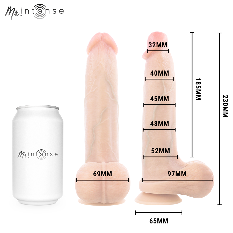 MR INTENSE - BRUCE L CAZZO ULTRA-REALISTICO CON TESTICOLI 23 CM -Ø- 5,2 CM