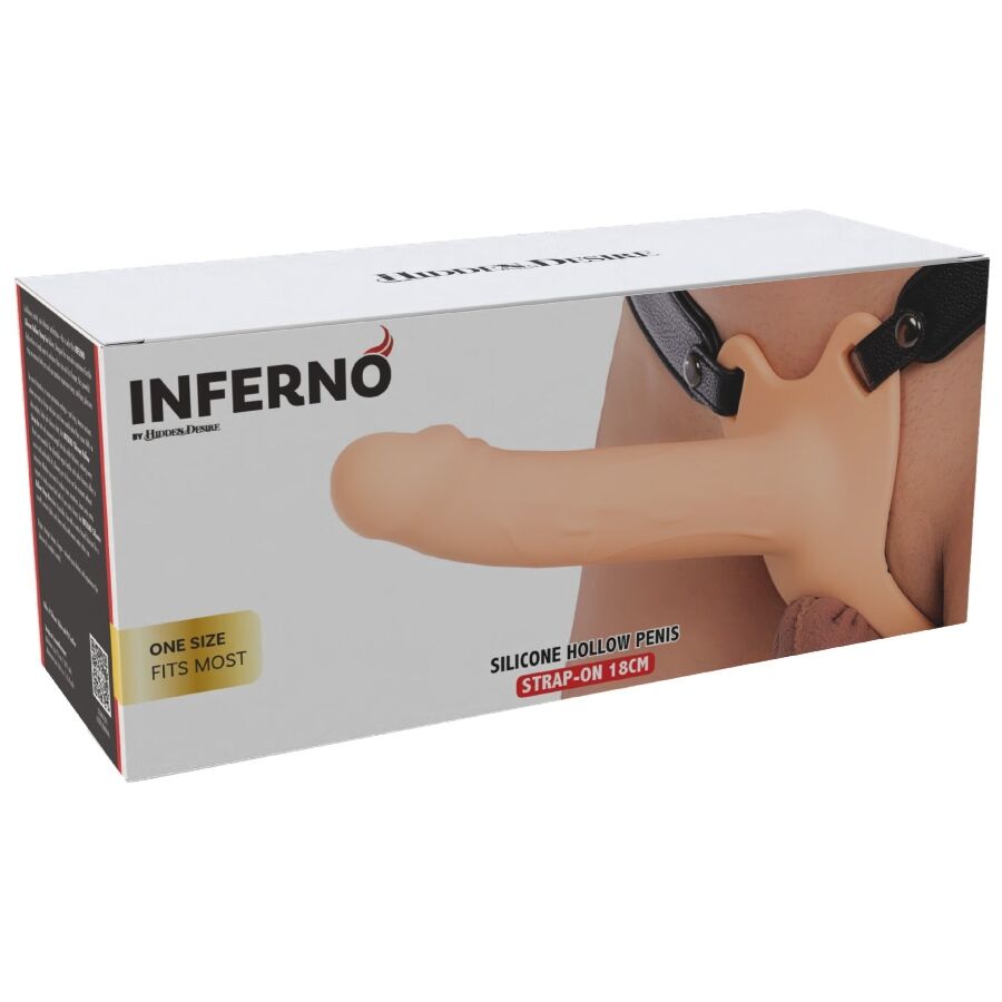 HIDDEN DESIRE - INFERNO GUAINA PER PENE CON STRAP-ON IN SILICONE 18 CM