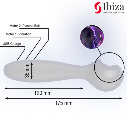 IBIZA - VIBRATORE E STIMOLATORE A SFERA DI PLASMA
