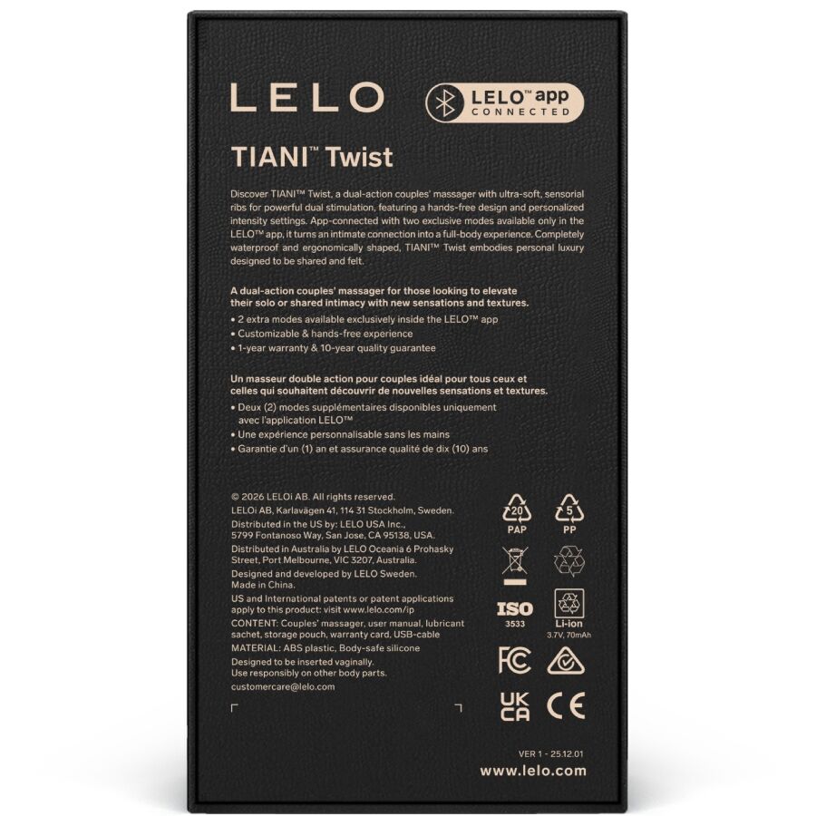 LELO - TIANI VIBRATORE PER COPPIE TWIST ROSA TENUE