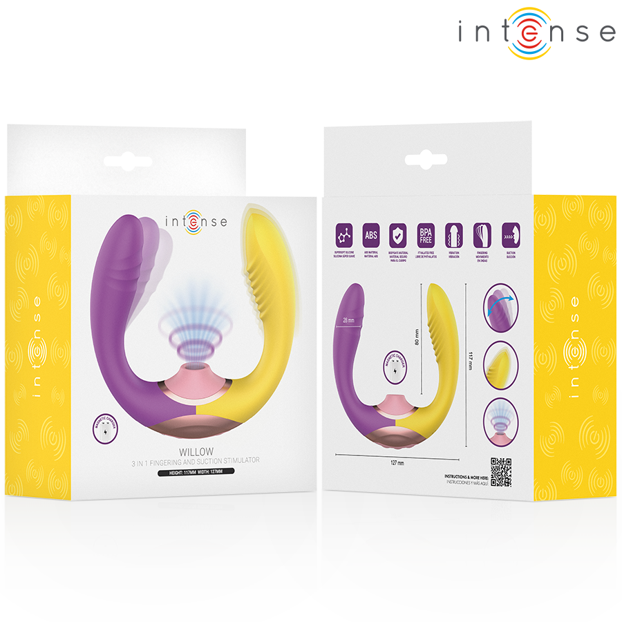 INTENSE - WILLOW  STIMOLATORE A VIBRAZIONE E ASPIRAZIONE 3 IN 1