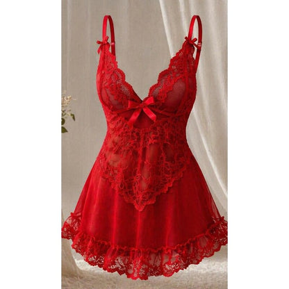 LIVCO CORSETTI FASHION - SET NUIT T-SHIRT + PANTY ROSSO 2028 S/M
